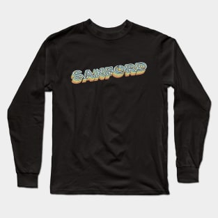 Sanford Retro Typography Faded Style Long Sleeve T-Shirt